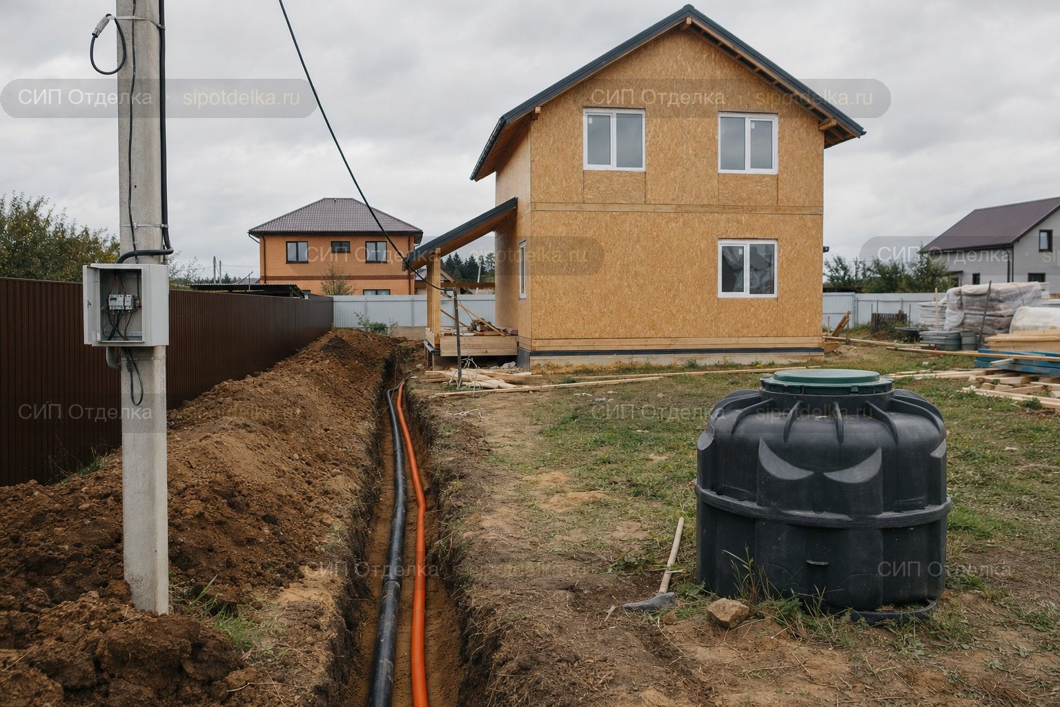 Свет, вода и канализация на участке: подключение СИП-дома