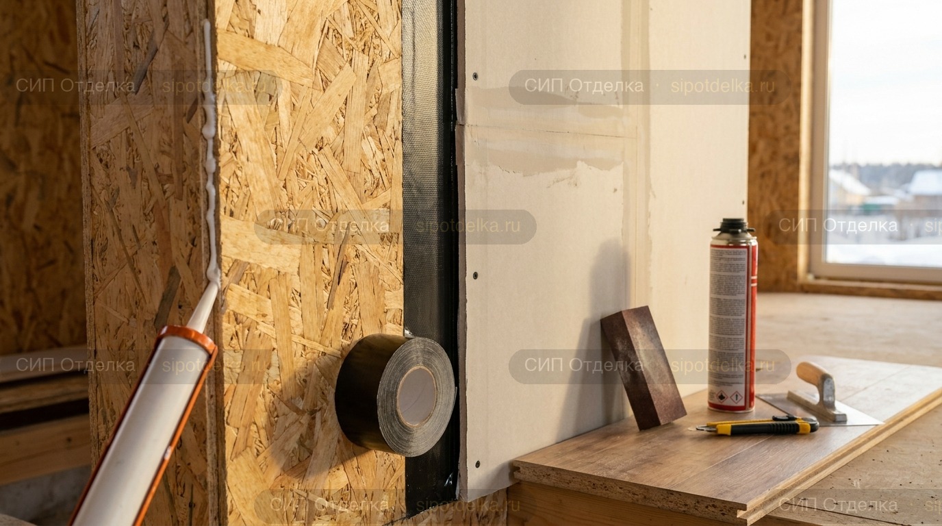 Конопатка и герметизация стыков СИП-панелей